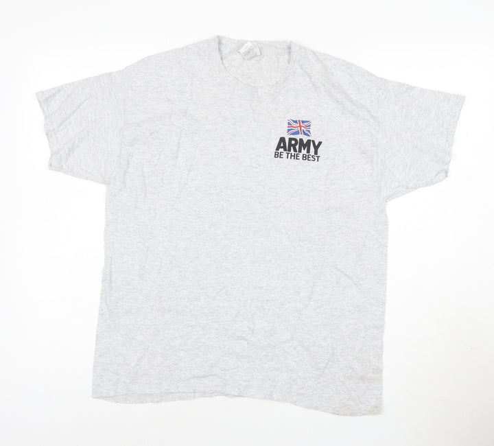 Fruit of the Loom Men's Grey Army Be The Best Logo T-Shirt L