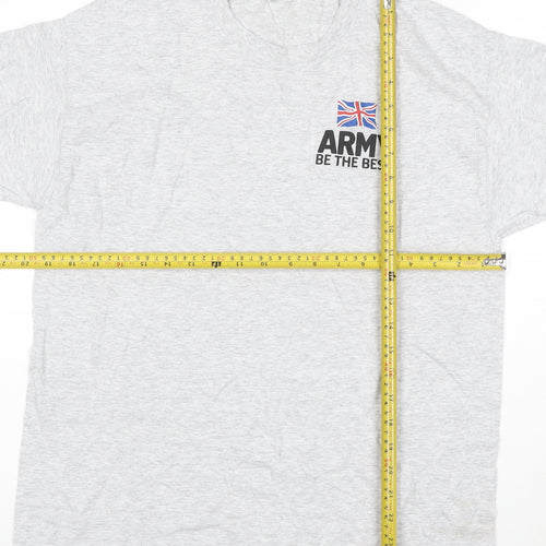Fruit of the Loom Men's Grey Army Be The Best Logo T-Shirt L
