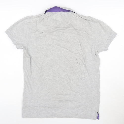 GANT Men's Grey Short Sleeve Polo Shirt Size S Cotton Elastane