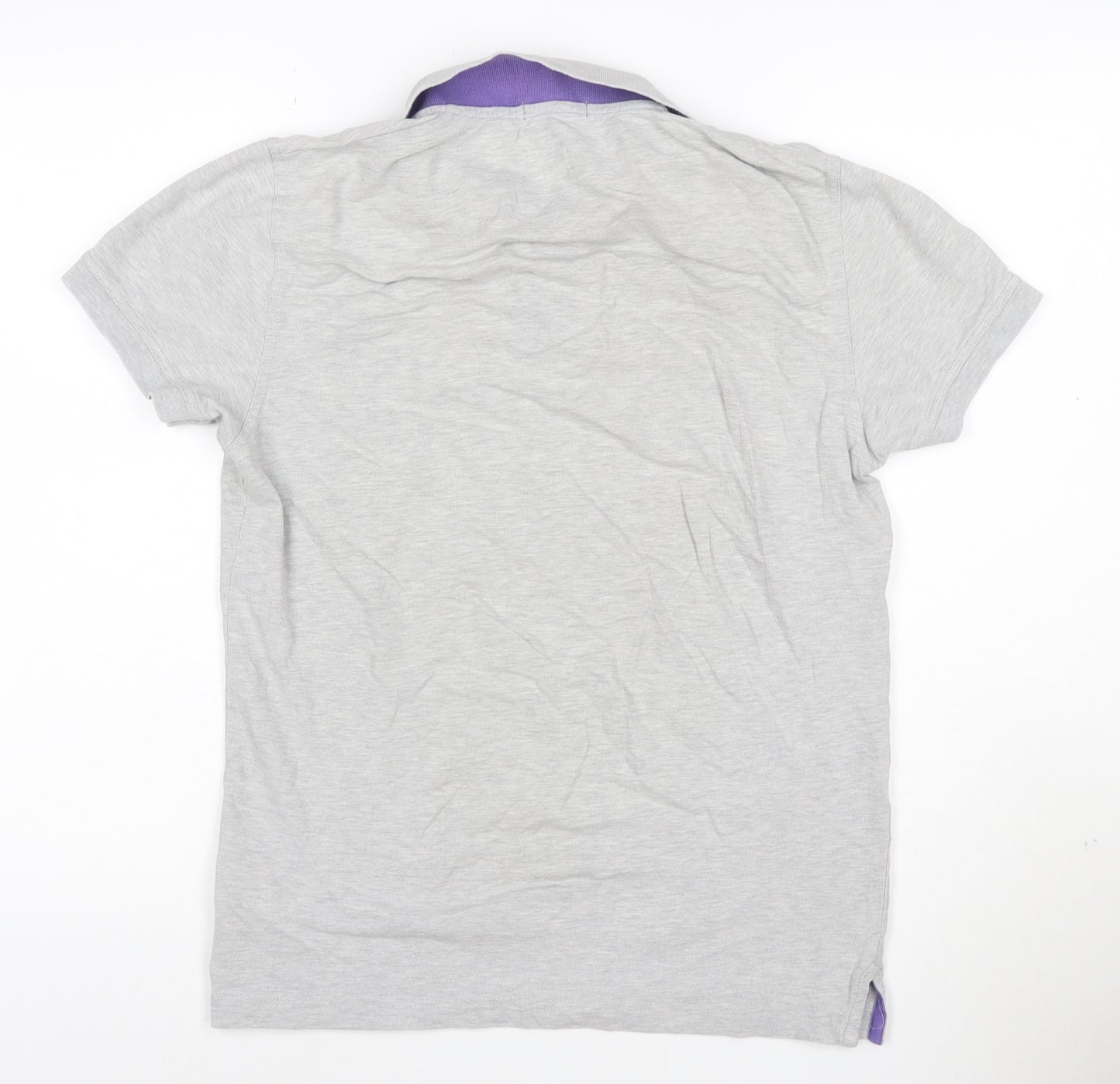 GANT Men's Grey Short Sleeve Polo Shirt Size S Cotton Elastane