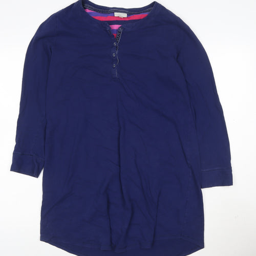 John Lewis Women Blue Cotton Long Sleeve Shirt Dress Size 14