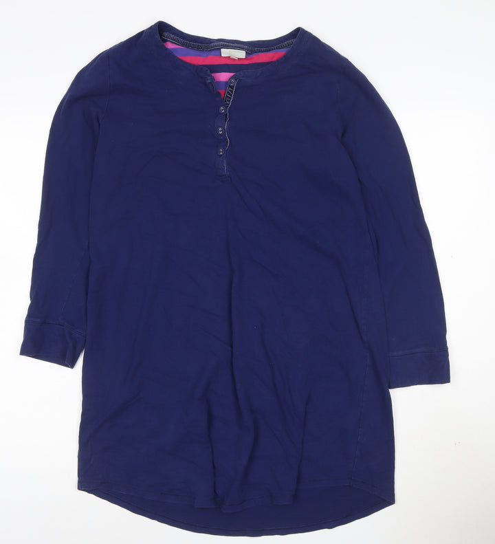 John Lewis Women Blue Cotton Long Sleeve Shirt Dress Size 14