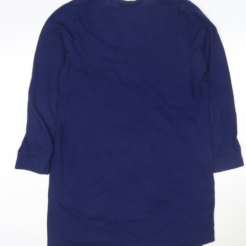 John Lewis Women Blue Cotton Long Sleeve Shirt Dress Size 14