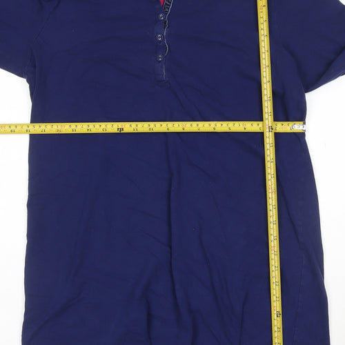 John Lewis Women Blue Cotton Long Sleeve Shirt Dress Size 14