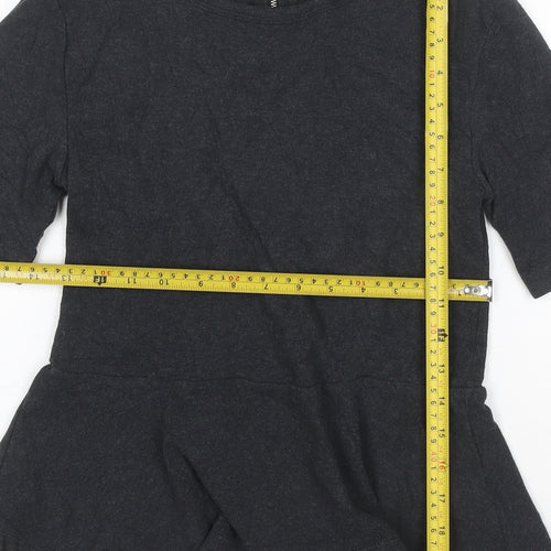 GAP Women’s Black XS Petite Peplum Cotton Short Sleeve Blouse