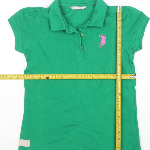 Polo Girls Green Short Sleeve Cotton Polo Shirt 13-14 Years