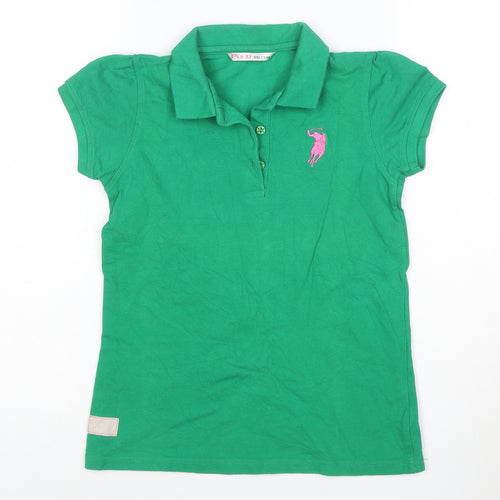 Polo Girls Green Short Sleeve Cotton Polo Shirt 13-14 Years