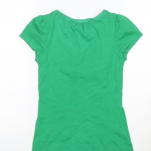 Monsoon Women’s Green Short Sleeve V-Neck Cotton Top Size 10