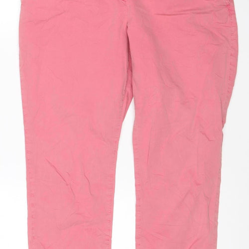 Marks and Spencer Women Pink Straight Cotton Jeans Size 14