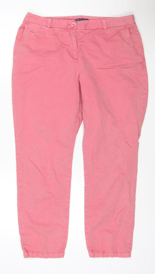 Marks and Spencer Women Pink Straight Cotton Jeans Size 14