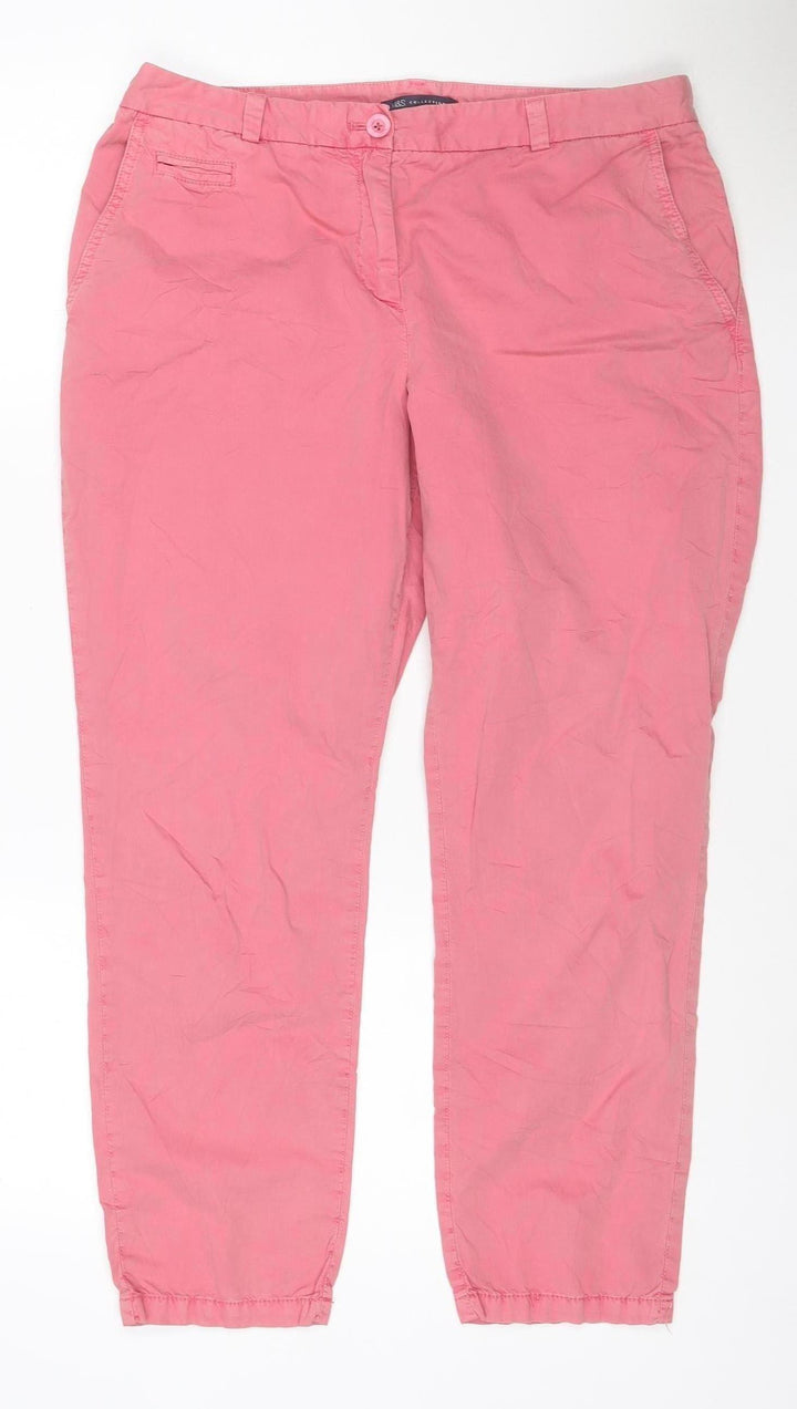 Marks and Spencer Women Pink Straight Cotton Jeans Size 14