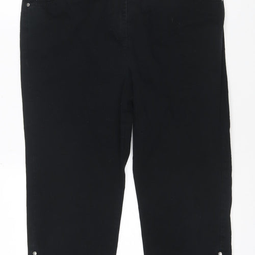 BM Casual Womens Black Cropped Stretch Jeans Size 14