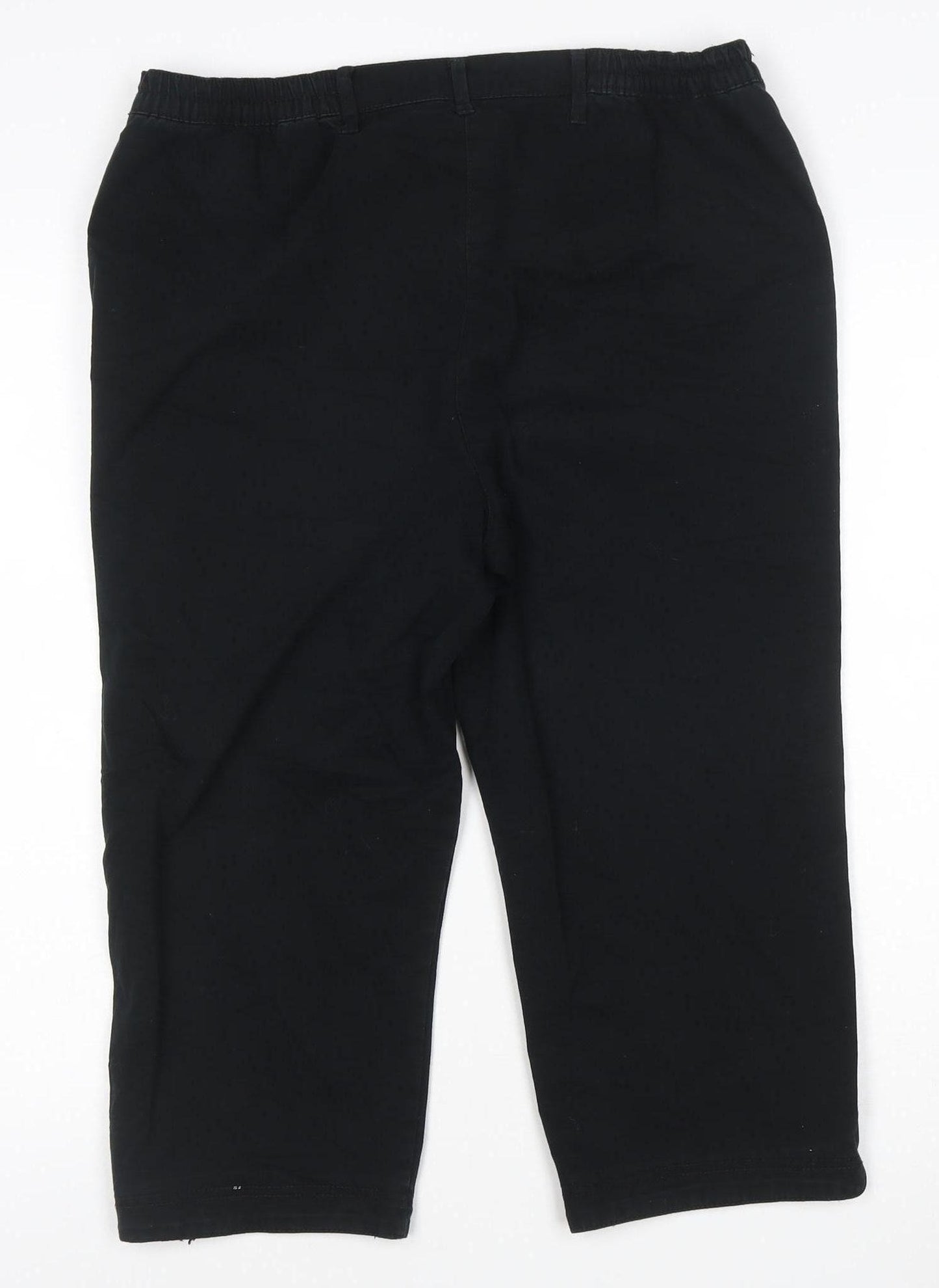BM Casual Womens Black Cropped Stretch Jeans Size 14