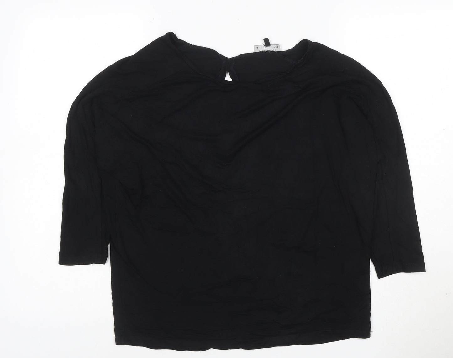 Warehouse Women's Black 3/4 Sleeve Viscose Blouse UK 8