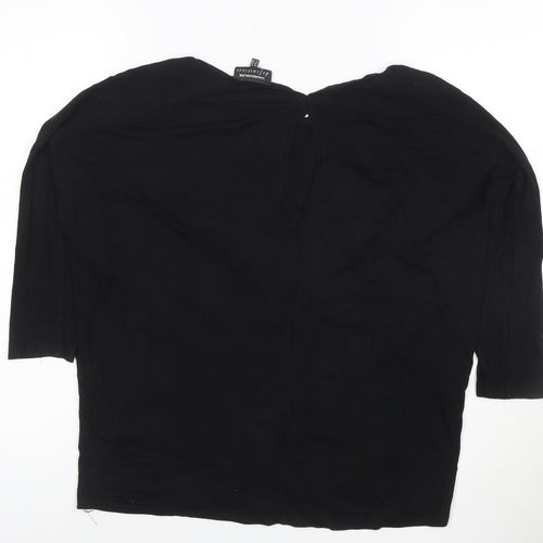 Warehouse Women's Black 3/4 Sleeve Viscose Blouse UK 8