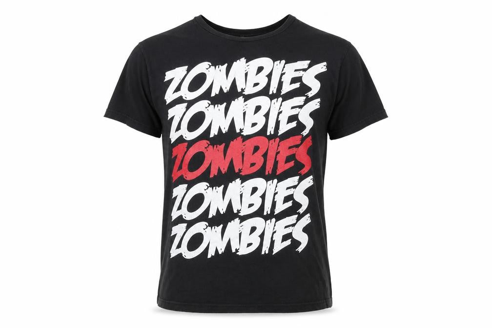 Front view of Bluenotes Men's Black Zombies Graphic Cotton T-Shirt M