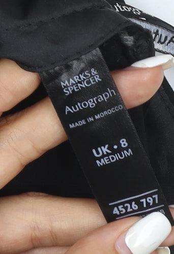 Marks and Spencer Autograph Women's Black UK 8 Wide-Leg Trousers