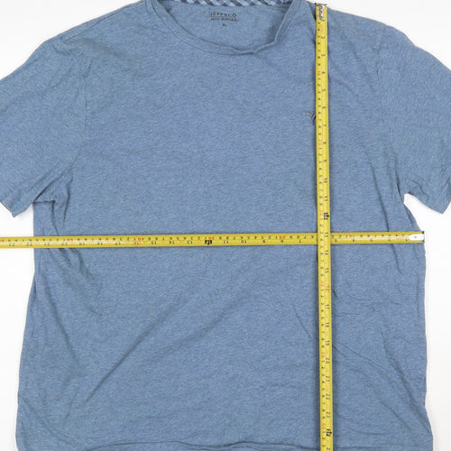 Jeff Banks Men's Blue Cotton Crew Neck Short Sleeve T-Shirt XL