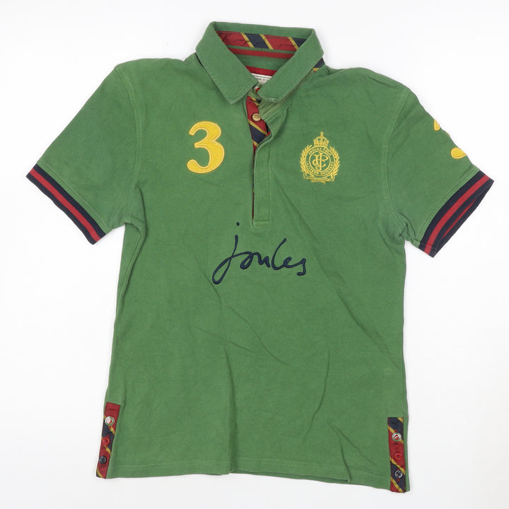 Joules Women's Green Polo Shirt Size 10 Short Sleeve Cotton