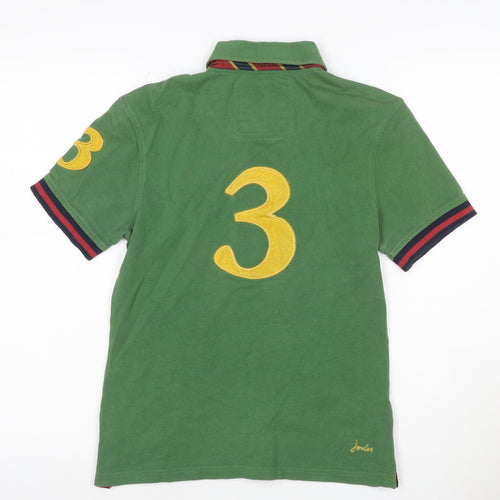 Joules Women's Green Polo Shirt Size 10 Short Sleeve Cotton