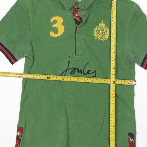 Joules Women's Green Polo Shirt Size 10 Short Sleeve Cotton
