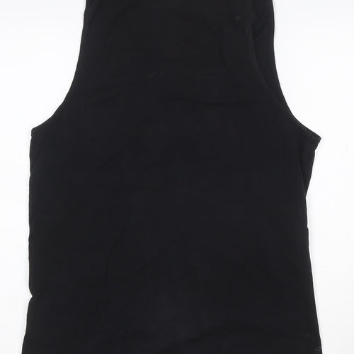 Pull&Bear Men's Black Sleeveless Graphic T-Shirt Size S 100% Cotton