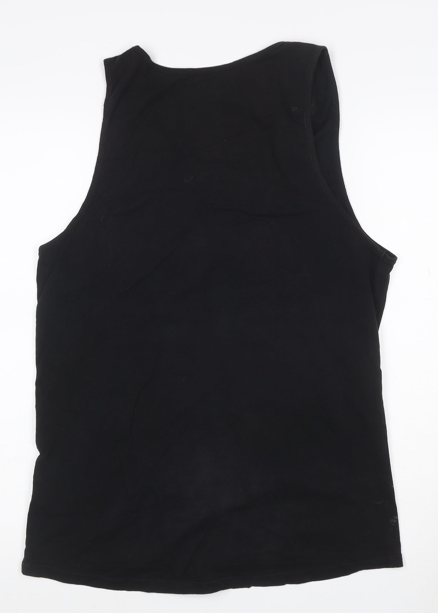 Pull&Bear Men's Black Sleeveless Graphic T-Shirt Size S 100% Cotton