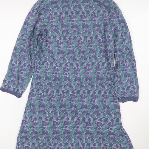 Palava Women’s Blue Green Patterned Jersey Shirt Dress Size 12