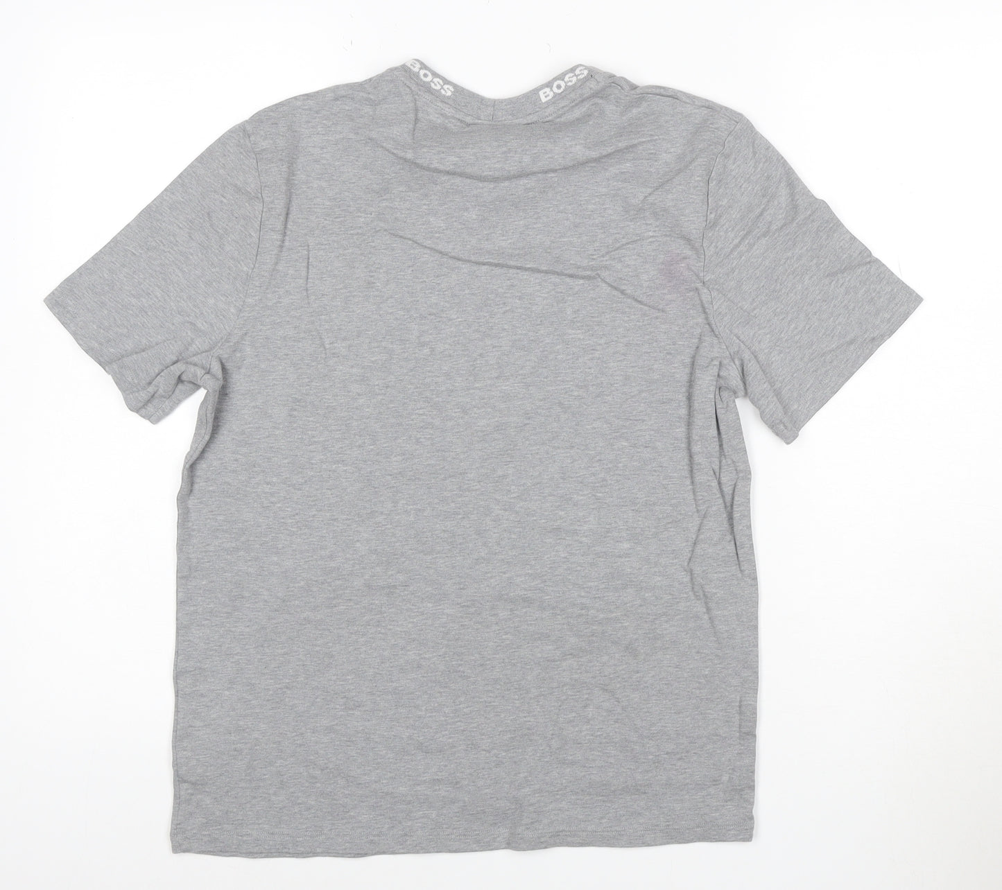 BOSS Men's Grey Regular Fit Short Sleeve Cotton T-Shirt M