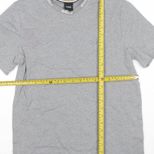BOSS Men's Grey Regular Fit Short Sleeve Cotton T-Shirt M
