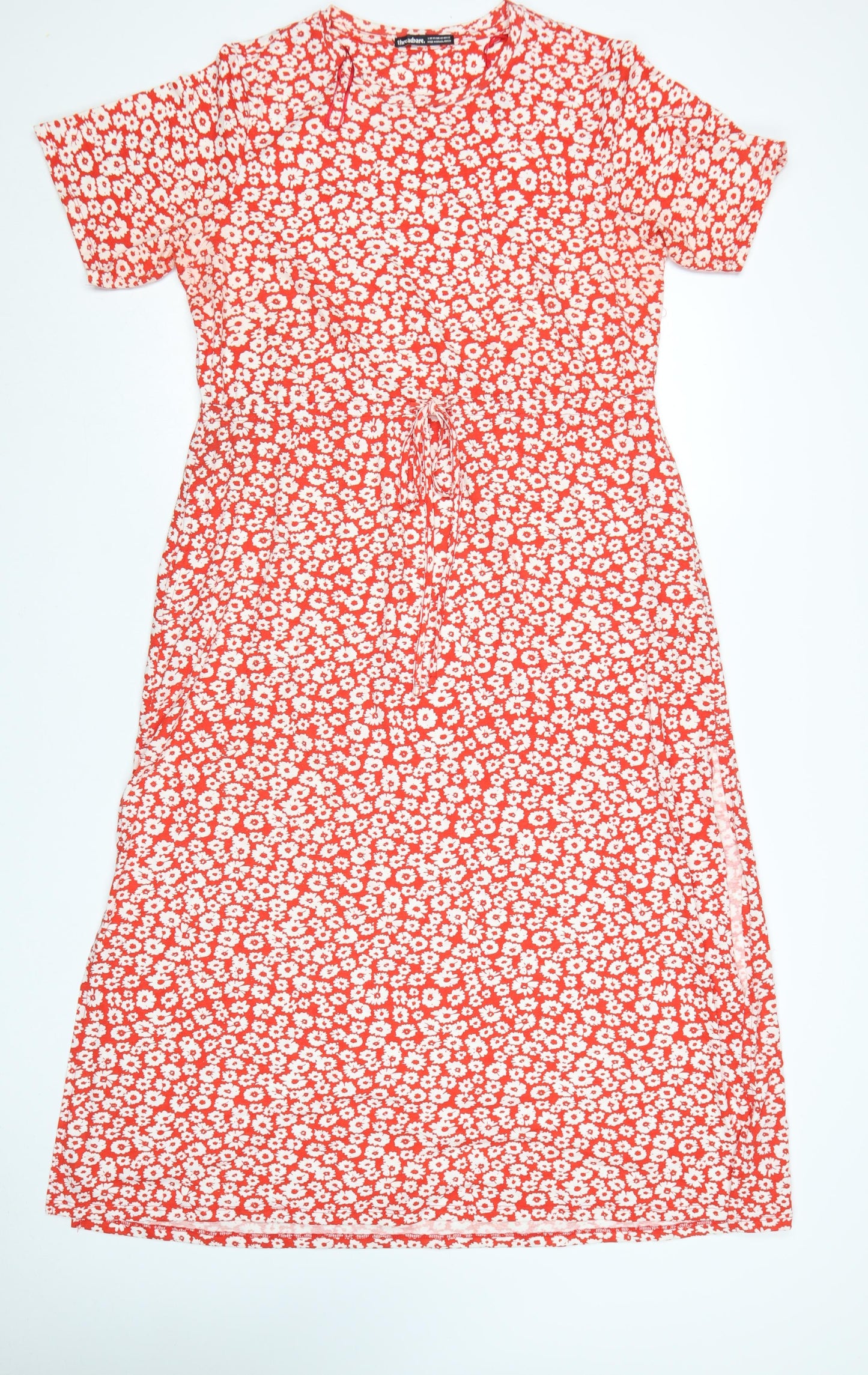 Threadbare Women Red Floral T-Shirt Dress Size 14 Short Sleeve