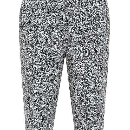 Marks and Spencer Womens Black Animal Print Cropped Trousers Size 24