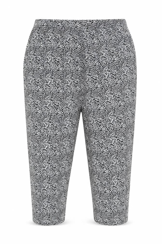 Marks and Spencer Womens Black Animal Print Cropped Trousers Size 24