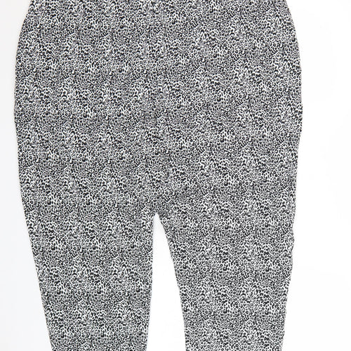 Marks and Spencer Womens Black Animal Print Cropped Trousers Size 24
