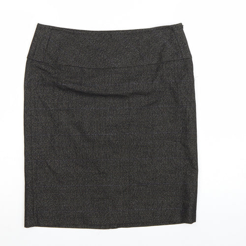 MNG Suit Women's Grey Check Pencil Skirt Size 12 Workwear