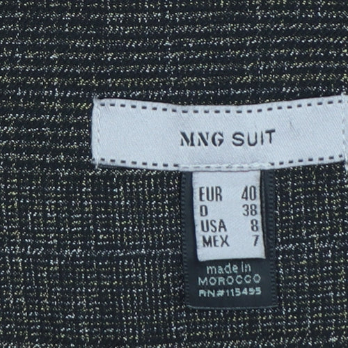 MNG Suit Women's Grey Check Pencil Skirt Size 12 Workwear