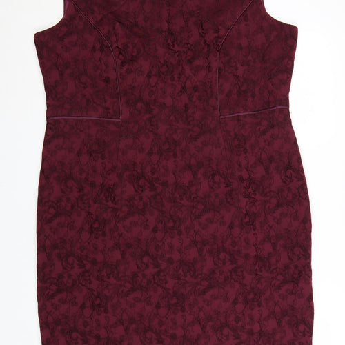 Jacques Vert Women Purple Sheath Knee Length Dress Size 20