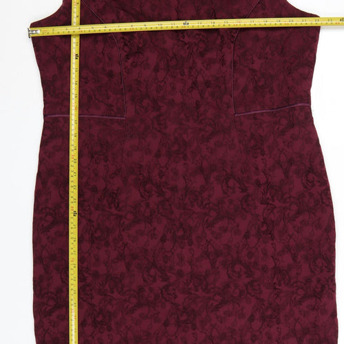 Jacques Vert Women Purple Sheath Knee Length Dress Size 20