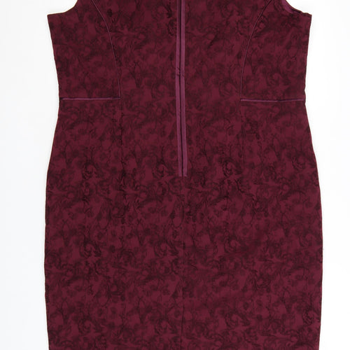 Jacques Vert Women Purple Sheath Knee Length Dress Size 20