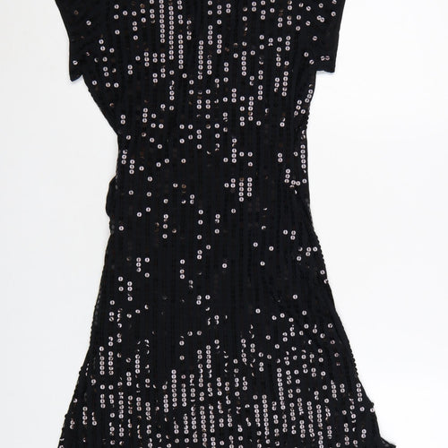 Jasper Conran Jeans Women’s Black Sequin Wrap Party Dress Size 12