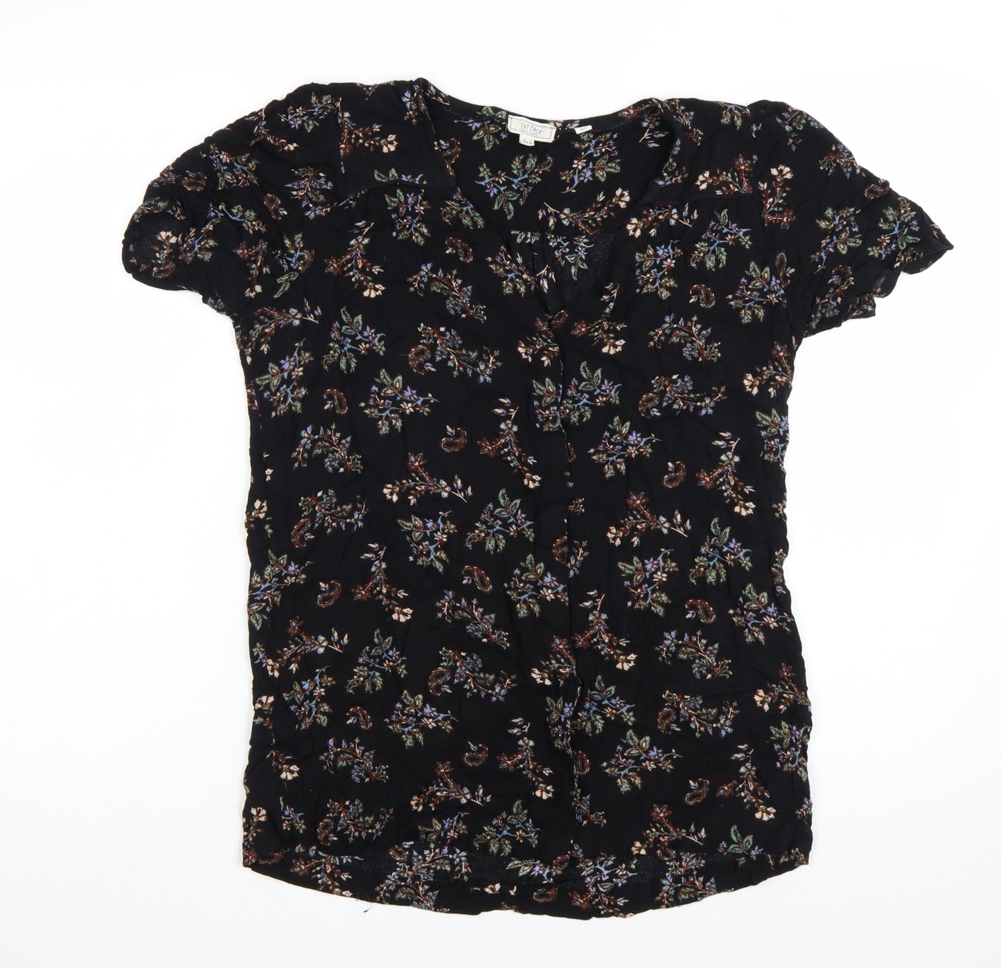 Fat Face Womens Black Floral Viscose Tunic Blouse UK 10