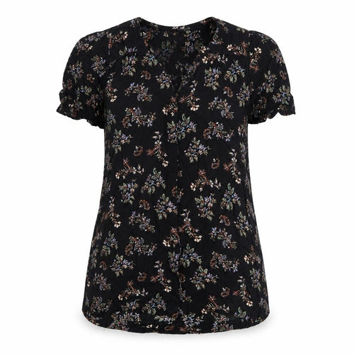 FatFace Womens Black Floral Viscose Tunic Blouse UK 10