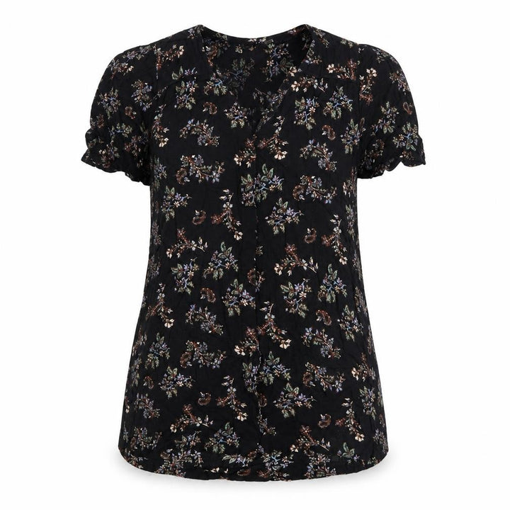 FatFace Womens Black Floral Viscose Tunic Blouse UK 10