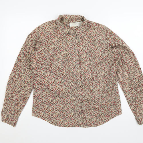 Liz Claiborne Women's Multicoloured Floral Long Sleeve Button-Up Shirt Size L