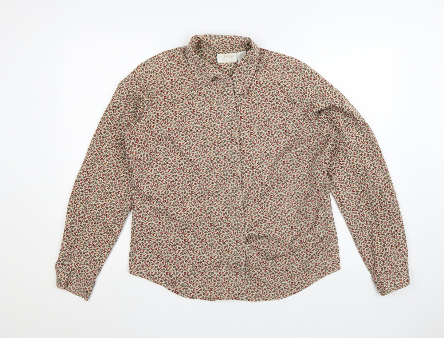 Liz Claiborne Women's Multicoloured Floral Long Sleeve Button-Up Shirt Size L