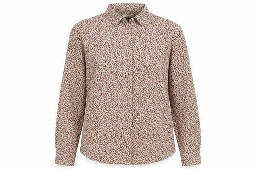 Front view of Liz Claiborne Women's Multicoloured Floral Long Sleeve Button-Up Shirt, size L