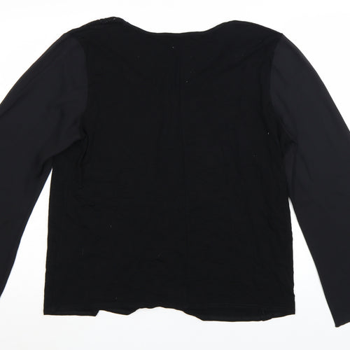 New Look Inspire Women's Black Beaded V-Neck Tunic Blouse Size 20