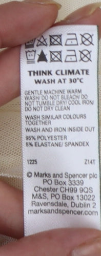 Marks and Spencer Women Ivory Ruffle Hem Short Sleeve T-Shirt Size 12
