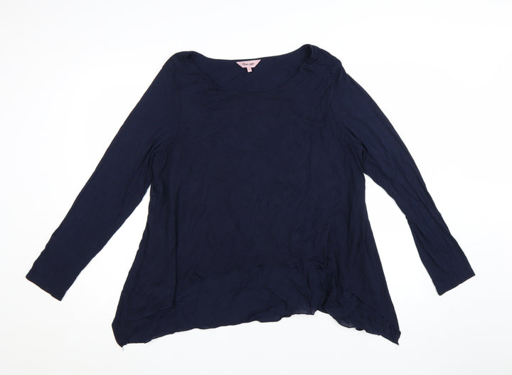 Phase Eight Women's Blue Long Sleeve Tunic Blouse Size 16