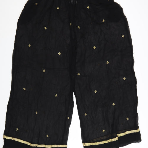 French Connection Women’s Black Embroidered Cropped Trousers Size L